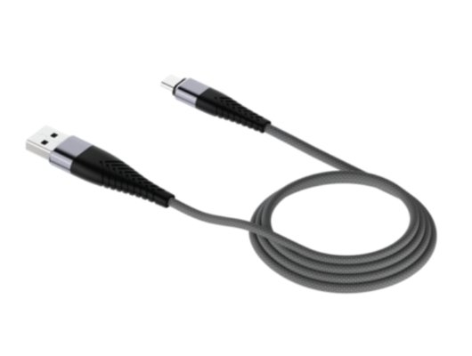 Кабель OLMIO SOLID USB 2.0 - lightning 1.2м 2.1A Титановый (039048) усиленный